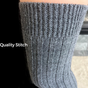 Leg Warmers for Women - Thigh High with Silicone Grip, Medium, Gray
