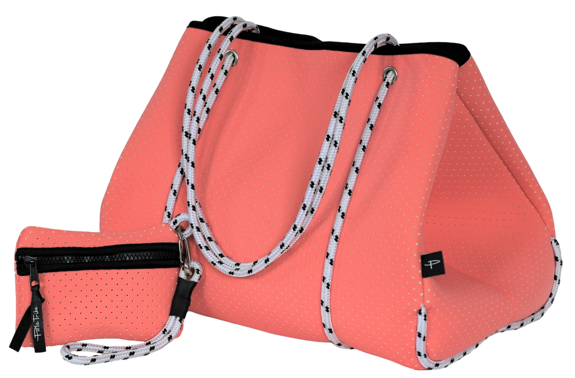 Neoprene Tote Bag in Summer Coral