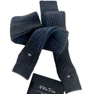 Leg Warmers for Women - Thigh High with Silicone Grip, Medium, Gray