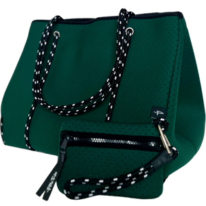 Neoprene Tote Bag in Forest Green