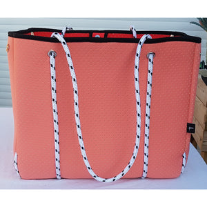 Neoprene Tote Bag in Summer Coral