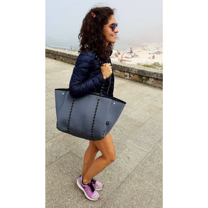 Neoprene Tote Bag in Charcoal Gray