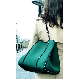 Neoprene Tote Bag in Forest Green