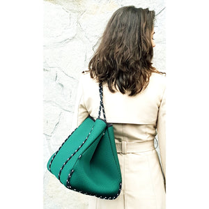 Neoprene Tote Bag in Forest Green