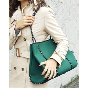 Neoprene Tote Bag in Forest Green