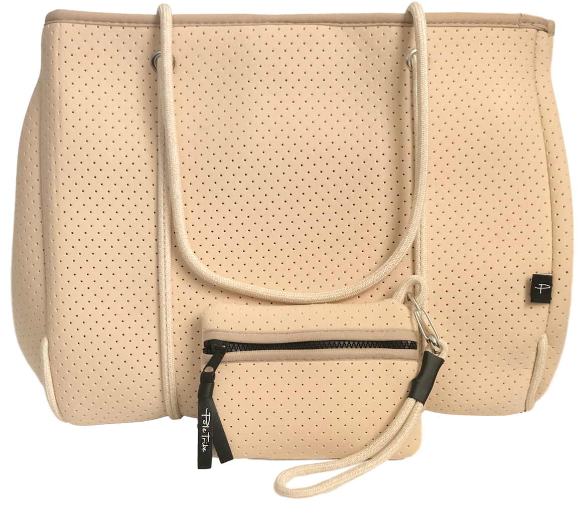 Neoprene Tote Bag in Beige