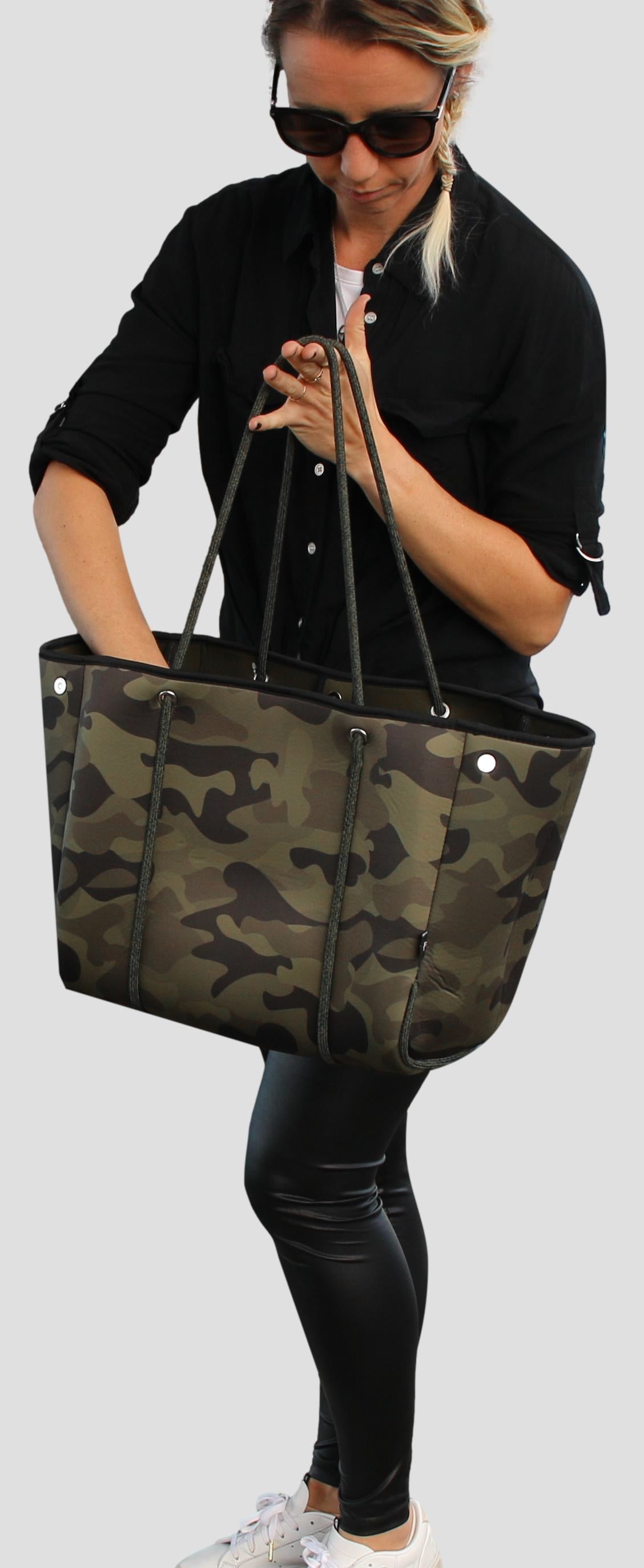 Michael Kors Grayson Green Camo Leather Satchel Handbag | eBay