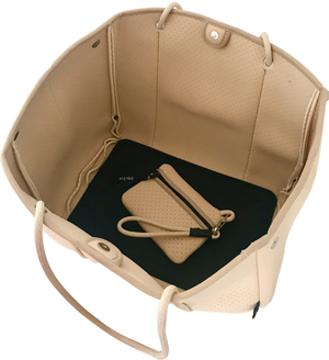 Neoprene Tote Bag in Beige