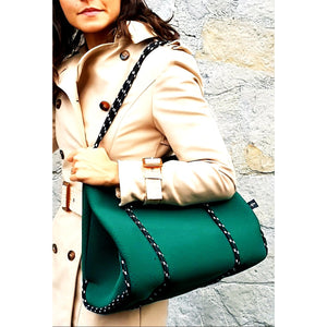 Neoprene Tote Bag in Forest Green