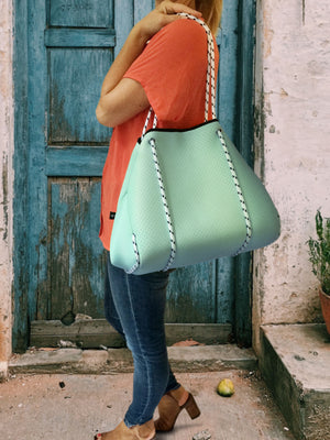 Neoprene Tote Bag in Mint