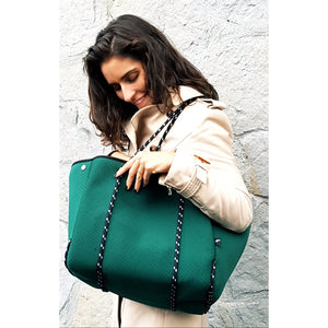 Neoprene Tote Bag in Forest Green