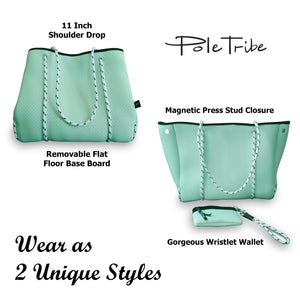 Neoprene Tote Bag in Mint