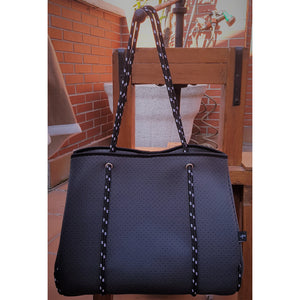 Neoprene Tote Bag in Charcoal Gray